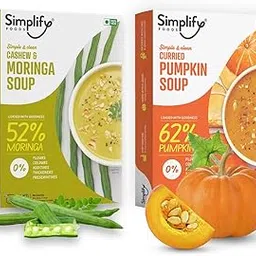 Simplify Cashew & Moringa Soup and Curried Pumpkin Soup - Pack of 2 (Serves 4) I Each Makes 500ml | 0% Additives and Preservatives-image-30