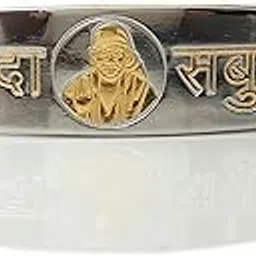 shinde exports brass sai baba bracelet gold plated for men and women 7mm Width Free Size.-picture-38