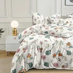 Subtlespreads Premium Duvet Cover/Comforter Cover/Quilt/Blanket/Razai Cover Dohar with Zipper Closure (White Flowers, Single Duvet Cover 60x90)-picture-55