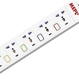 MEPL Universal Electrical Extension Cord Switch Board Multi Plug Socket Surge Protector On/Off Button With Led Indicator And Shock Proof Safety Shutter (2Meter : 6.5 Feet Strong Wire) (4 socket with 2 USB)-image-52