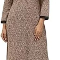 Women's Woolen Floral Print Kurta Set with Pants, Traditional Indian Ethnic Wear-picture-36