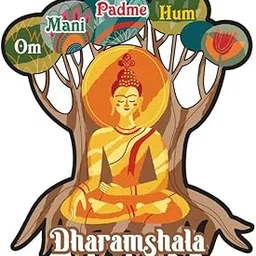 Skywalk India Souvenir Wooden MDF Dharamshala Buddha Fridge Magnet (Multicolour)-picture-30