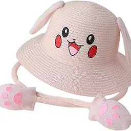 enakshi (label) Ears Moving Rabbit Sun Hat Women Fisherman Hat for Parties Gifts Fancy Dress Prawn Pink|Clothing, Shoes & Accessories | Womens Accessories | Hats-picture-19