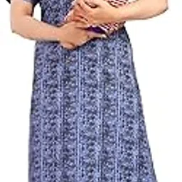 rsaimta Maternity Nighties for Women in Cotton Blend Fabric |Nightgown | Maxi | Feeding Nighties|-picture-14