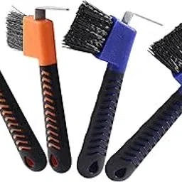 4 Pcs Horse Hoof Pick Brush with Soft Touch Rubber Handle Portable Hoofpick, Blue & Orange-picture-31