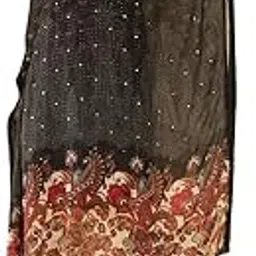 soch Womens Black Chinon Printed Kaftan with Faux Mirror & Sequins-picture-19