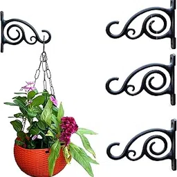 Ghardwar (Pack of 4) Metal Wall Hook Hanging Plant Bracket Decorative Straight Plant Hanger for Pots, Bird Feeder, Planters, Lanterns, Macrame, Wind Chimes Indoor Outdoor,-image-7