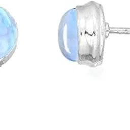 jeweloporium Handmade Genuine 925 Sterling Silver Stud Earring Natural Gemstone Lapis, Rose Quartz, Pearl, Onyx Round Boho Jewelry For Women-picture-29
