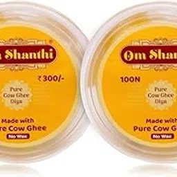 Om Shanthi POOJA MADE PURE Cycle Pure Cow Ghee Diya For Puja-200 Ghee Wicks|100% Wax Free Ghee Batti For Pooja,Festivals&Religious Rituals|Readymade Ghee Diya Batti|Easy To Use&Long Lasting|Pack Of 2-image-13