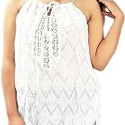 Women Fancy Stylish White Slip Beach top (Size L)-image-0