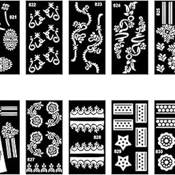 Unique Finger and Palm Mehndi Stencil Sticker Combo for Festivals and Parties-picture-36