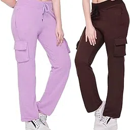white moon Women’s 4 Pocket Cargo Joggers for Gym – Comfortable Track Pants for Women, Cotton Jogger Combo Pack of 2, Ideal Track Pants for Women, Cargo Joggers for Everyday Wear-picture-10