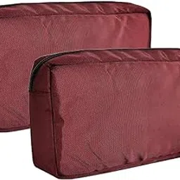 Polyester,PVC Travel Organizer Gadget Case | Electronic Accessories Storage Pouch for Power Adapters, Power Bank, Cables, Dongle, Pen Drives, Laptop Charger Pouch (RED) Pack of 2-image-44