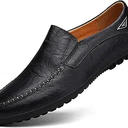 go tour Men’s Casual Leather Fashion Slip-on Loafers Shoes image 1