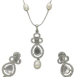 sri jagdamba pearls dealer Sri Jagdamba Pearls Brielle Pearl Pendant Set For Women & Girls | Gifts To Women/Wife/Sister | Valentine Gifts for Girlfriend | Hyderabadi Freshwater Pearls With Certificate of Authenticity-picture-55