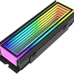 M.2 2280 ARGB Hard Drive Heatsink Cooling M2.2280 SSD Cooler 5V 3Pin Addressable RGB Sync Multi Mainboard Efficient Heat Dissipation (Black)-image-78