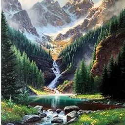 RANUR 5D Waterfall Diamond Painting Kit, Home Wall Decor, Diamond Painting Kits for Kids and Adults, Stunning DIY Decor with Rhinestone, Artistic Masterpieces-image-24