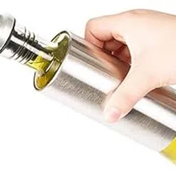 P-PLUS INTERNATIONAL Stainless Steel Olive Oil Dispenser Bottle, Glass Cooking Oil & Vinegar Cruet for Kitchen and BBQ 320ml Steel Pack 1-image-29