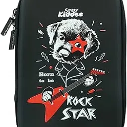 smily kiddos Ethylene Vinyl Acetate (Eva) Single Compartment Pencil Case Cute Large Capacity Hardtop Pencil Case Organizer School Kids Pouch Multi Purpose Cartoon/Boy/Girl/Baby (Rockstar Puppy,Black)-picture-11