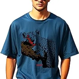 ausk Men's Round Neck Oversized Printed T Shirt for Men-picture-33