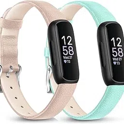 2 PACK Leather Band Compatible with Fitbit Inspire 3 Bands Women Inspire 2 Bands Men, Soft Leather Straps for Fitbit Inspire 3 - Inspire 2 - Inspire HR - Inspire - Ace 2 - Ace 3-image-11