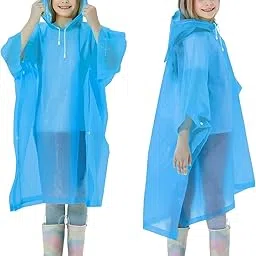 DNY Rain Coats - Reusable EVA Rain Ponchos for Adults Rain Jackets Raincoats for Men & Women (Blue)-image-10