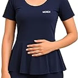 Morex Frock Style Solid One-Piece Swimming Suit for Women with Skirt & Half Tights, Padded Stylish & Comfortable Swimming Costume for Beach, Pool, and Sun Protection-image-19