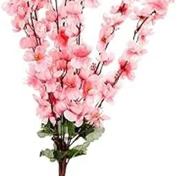 Artsy Artificial Flowers for Home Decoration Cherry Blossom Bunch (7 Branches, LIGHT PINK)-picture-30