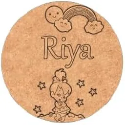 Personalized Kids MDF Name Plate, Cute Sky Blue Round Design with Rainbow and Stars, Decorative Wall Sign || DIY Kids-picture-14