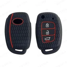 KOTHIA Silicone Car Key Cover Fit for Hyundai Venue (Black, 3 Button Flip).-picture-12