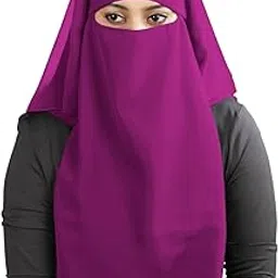 MyBatua 3 Layers Saudi Niqab In Breathable Georgette, Wholesale Price, 1pc Face Veil NQ-003-picture-49