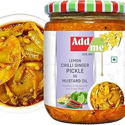 Add me Mixed Pickle 500g of Lemon Chilli Ginger, Nimbu Mirchi Adrak ka mix Achar in mustard oil Glass Pack-picture-29