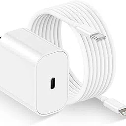 20W Type C Fast Charger PD USB C Wall Adapter Compatible for iPhone 14/14 Plus/14 Pro/14 Pro Max/13/12/12 Pro Max/11/Xs Max/XR/X,AirPods Pr, iPad/iPad mini, and More (White) with Cable-image-97