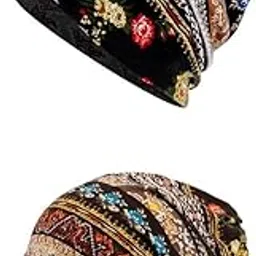 enakshi (label) 2x Fashion Slouchy Beanie Hat Sleep Turban Cap Headwear Coffee+Black|Clothing, Shoes & Accessories | Womens Accessories | Hats-picture-12