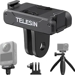 TELESIN Magnetic Quick Release Adapter Mount for DJI Osmo Action Cameras, Triple Claw Base with 1/4" Screw Hole, Selfie Stick Tripod Bracket-picture-11