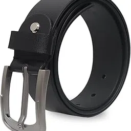 kara Casual Black Leather Men's Belt - Classic Pin Buckle Formal Genuine Leather Belt for Men-picture-44
