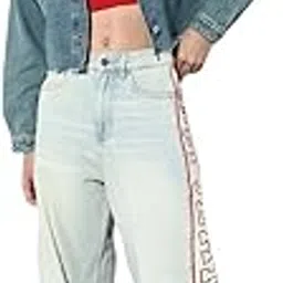 Women Spread Collar Washed Solid Casual Denim Jacket-image-11