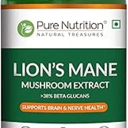 Pure Nutrition Lion’s Mane Mushroom Extract 1000mg – 60 Veg Capsules | >38% Beta Glucans | Supports Brain & Nerve Health | Memory, Focus, Immune & Digestive Support-picture-31