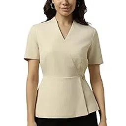 allen solly Women's Polyester Solid Regular Fit Blouse-picture-34