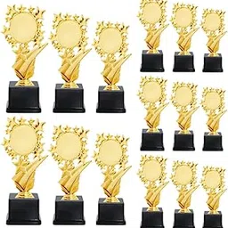 Spellbale Non Metal Fiber Trophy with Stars Design, 18-30 cm, Golden and Black, Waterproof (Set of 5)-picture-12