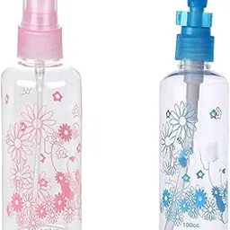 cellebii CELLEBII® Spray and Pump Bottle Combo Plastic Printed Bottle Lotion/Sanitizer Dispenser 100 ml Spray Bottle (Pack of 2, Multicolor, Plastic)-picture-19