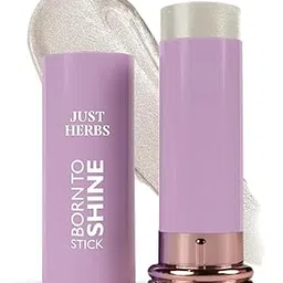 Just Herbs Born To Shine Shimmery Silver Sparkle Smooth | Portable | Moisturises & Hydrates infused with Shea Butter and Cica Single Stroke All Day Long Highlighter for Women 14g-picture-47