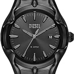 Diesel Stainless Steel Analog Black Dial Men Watch-Dz2187, Black Band image 1