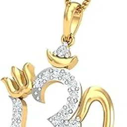 chandrika Pearls Hari Om Gold and Rhodium Plated Alloy God Pendant for Men & Women Made with Cubic Zirconia-picture-14