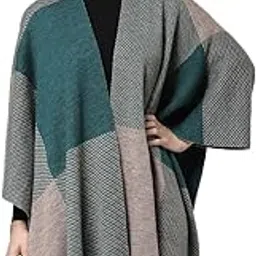 513 Woolen Acrylic Winter Kimono Shawl Warm Open Front Poncho Cardigan Shrug Style Wrap-picture-40