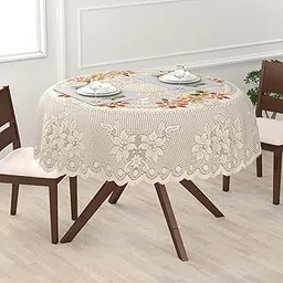 Stunning Look™ Cotton Round Center Table Covers Floral EASTTARDOMM Printed Tablecloth Dinning Table Cover for 2 Seater, 40 x 40 Inches, Brown-picture-11