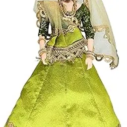 Maalona | Simran | Indian Doll in Green Silk Lehenga | Celebrating Indian Culture Through Play | Gift for Kids | 11.3 inch, Green Lehenga-picture-18