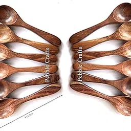 Pebble Crafts Handmade Wooden Spoon Set of 12 (4 inches) | Spice |Tea |Coffee-picture-23