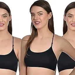 aimly Women's Cotton Non-Padded Non-Wired Low Coverage Multiway Sports Bra Pack of 3-picture-18