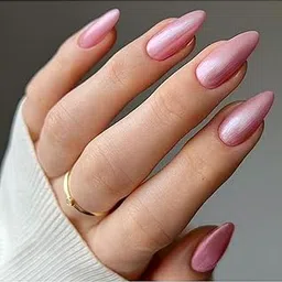 Avsar Pearl Pink Stick-On Press Nails | 20 Pieces | Stiletto Style | Long Length Stick-On Artificial Nail Set | Salon Look in 5 Mins | No Glue Needed | Includes Glue Tabs, Filer & Cuticle Stick-image-6